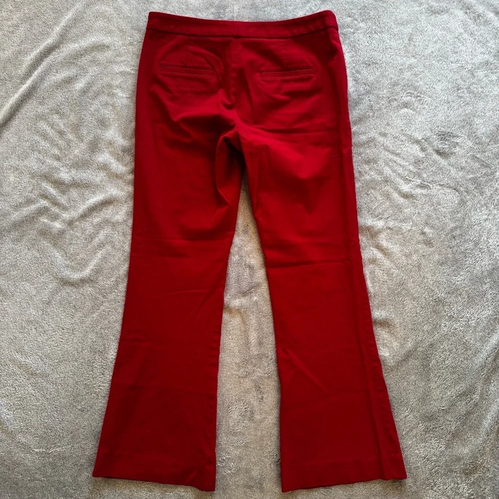 Banana Republic Red Flare Trousers Pants - Cotton Mix - Size 8 - Picture 13 of 13